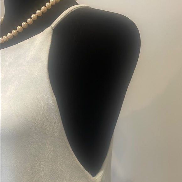 Elegant powder blue  Sleeveless Dress suede feel - Picture 2 of 3